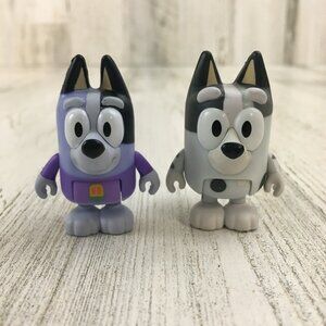 Bluey OLDER SOCKS and MUFFIN Lot Heeler Cousin Standing Figure Blue RARE